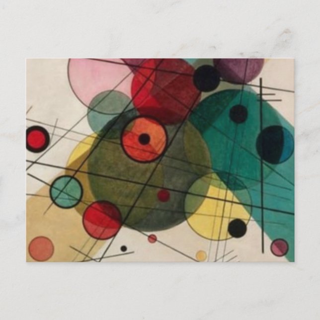 Kandinsky Abstract Circles in a Circle Postcard (Front)