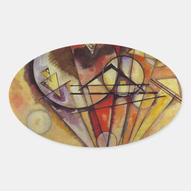 Kandinsky Abstract Circles Oval Sticker (Front)
