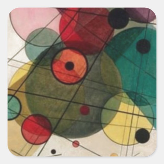 Kandinsky Abstract Circles Sticker (Front)