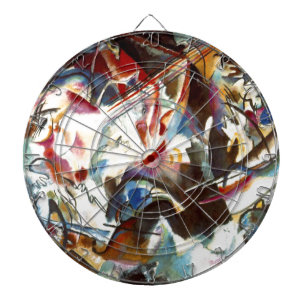 Kandinsky Abstract Composition VI Dartboard With Darts