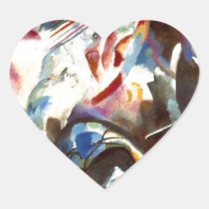 Kandinsky Abstract Composition VI Heart Sticker