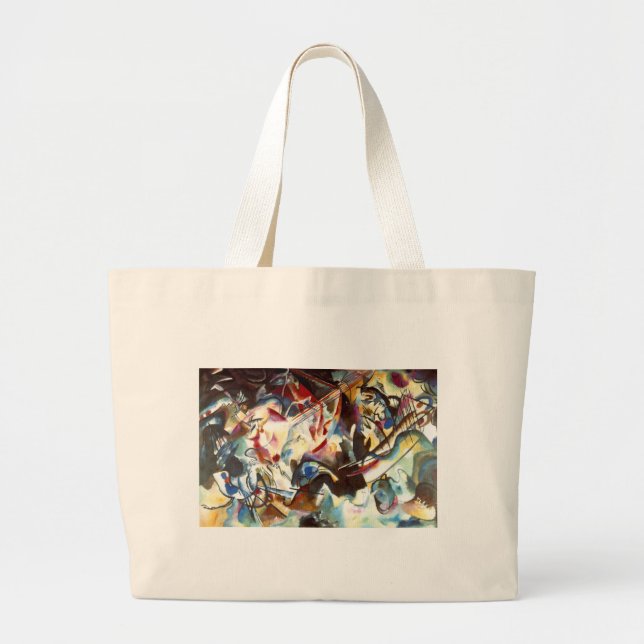Kandinsky Abstract Composition VI Large Tote Bag (Front)