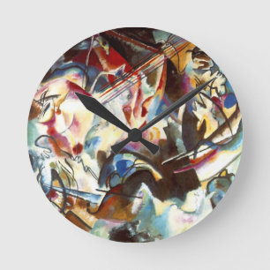 Kandinsky Abstract Composition VI Round Clock