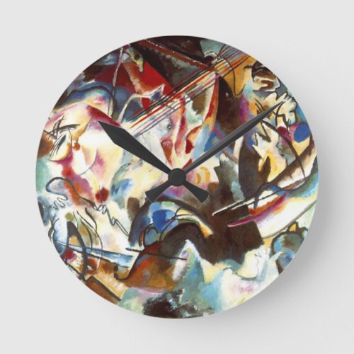 Kandinsky Abstract Composition VI Round Clock