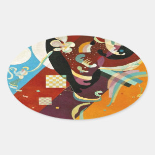 Kandinsky Abstract Compositon IX Oval Sticker