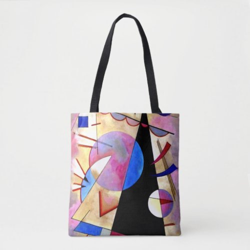 Kandinsky _ Abstract Cubism with Pink and Blue Tote Bag