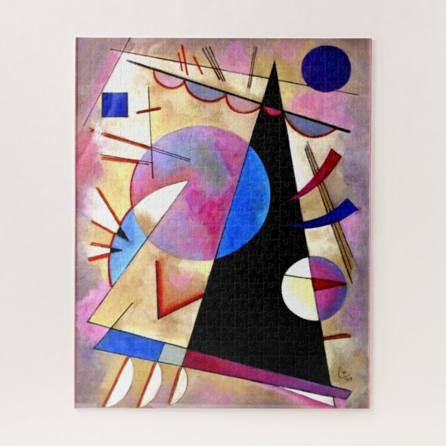 Kandinsky - Abstract Cubism with Pinks and Blues Jigsaw Puzzle (Vertical)