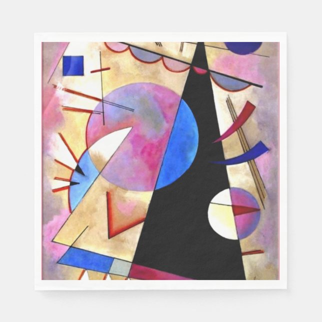 Kandinsky - Abstract Cubism with Pinks and Blues Napkins (Front)