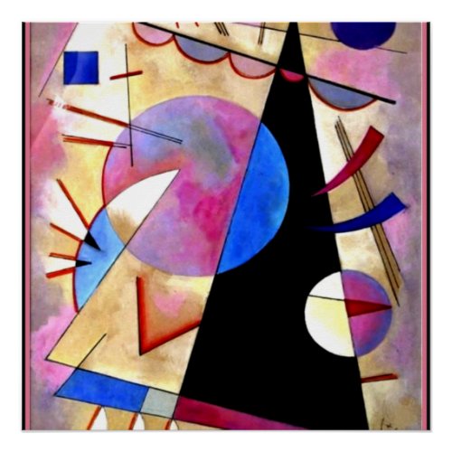 Kandinsky _ Abstract Cubism with Pinks and Blues Poster