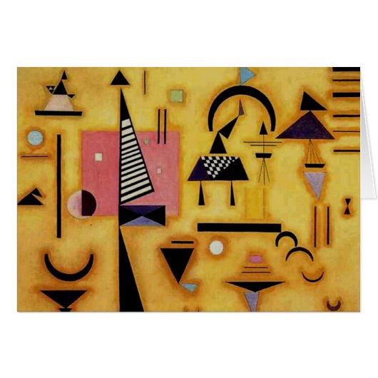 Kandinsky Abstract Decisive Pink Geometric Shapes Cards (Front Horizontal)