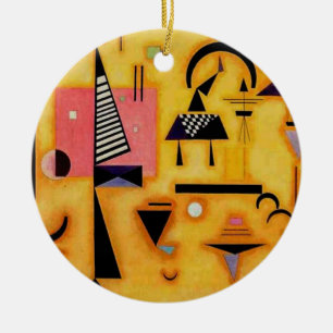 Kandinsky Abstract Decisive Pink Geometric Shapes Ceramic Ornament