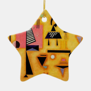 Kandinsky Abstract Decisive Pink Geometric Shapes Ceramic Ornament
