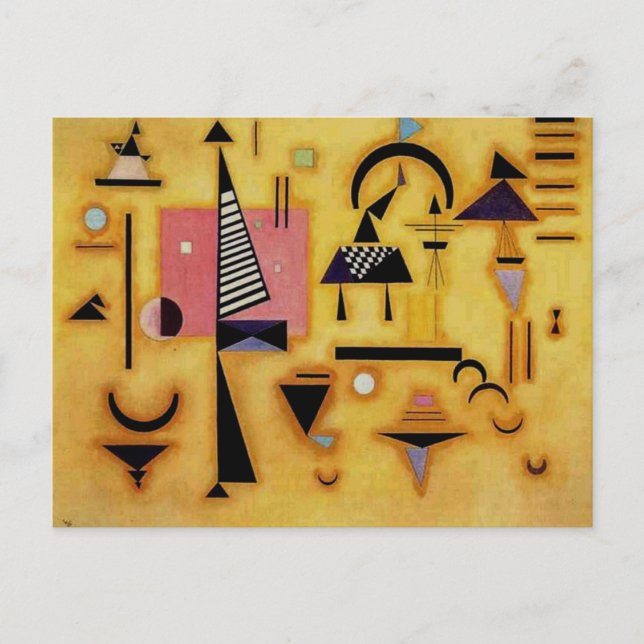 Kandinsky Abstract Decisive Pink Geometric Shapes Holiday Postcard (Front)