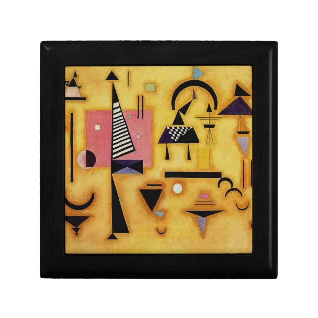 Kandinsky Abstract Decisive Pink Geometric Shapes Jewelry Box (Front)
