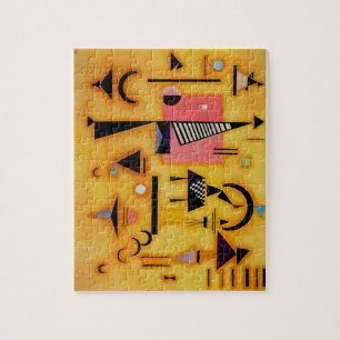 Kandinsky Abstract Decisive Pink Geometric Shapes Jigsaw Puzzle