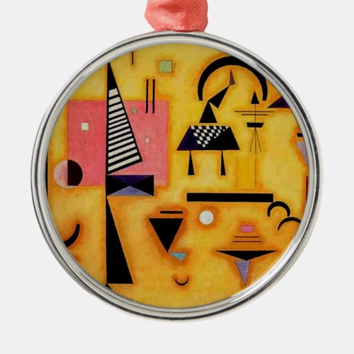 Kandinsky Abstract Decisive Pink Geometric Shapes Metal Ornament