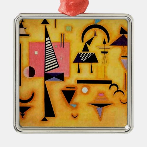 Kandinsky Abstract Decisive Pink Geometric Shapes Metal Ornament