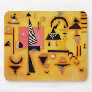 Kandinsky Abstract Decisive Pink Geometric Shapes Mouse Pad