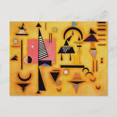 Kandinsky Abstract Decisive Pink Geometric Shapes Postcard