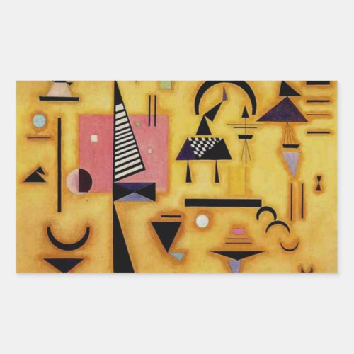 Kandinsky Abstract Decisive Pink Geometric Shapes Rectangular Sticker