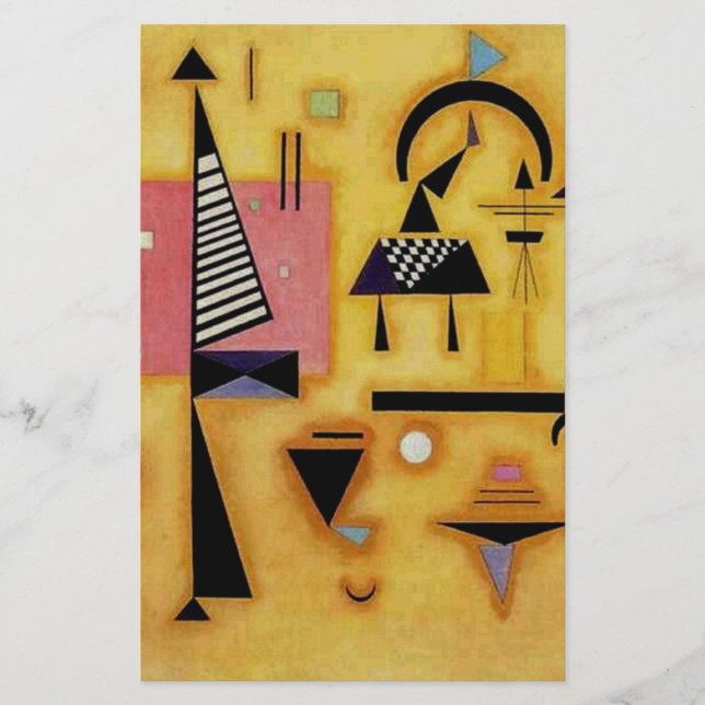 Kandinsky Abstract Decisive Pink Geometric Shapes Stationery (Front)