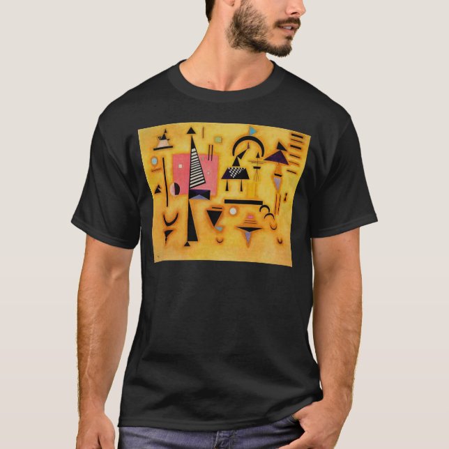 Kandinsky Abstract Decisive Pink Geometric Shapes T-Shirt (Front)