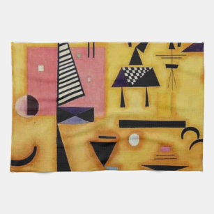 Kandinsky Abstract Decisive Pink Geometric Shapes Towel