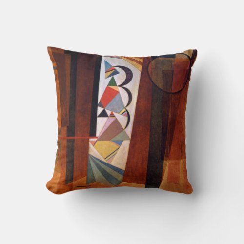 Kandinsky Abstract Development in Brown Throw Pillow