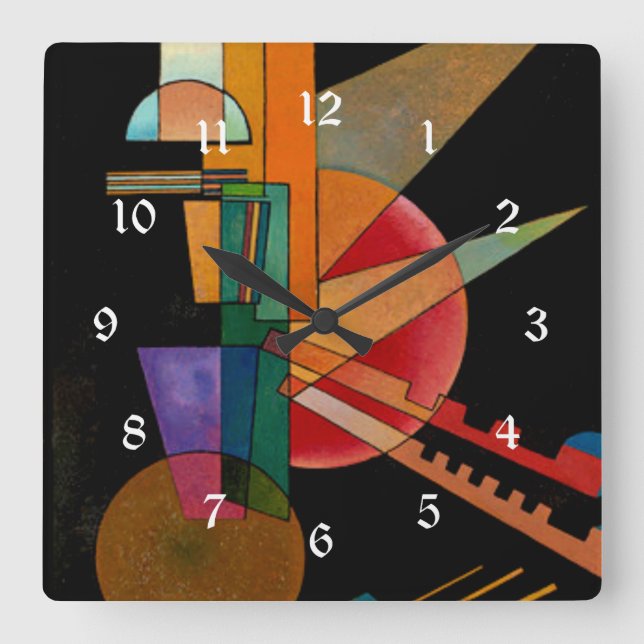 Kandinsky - Abstract Interpretation Square Wall Clock (Front)