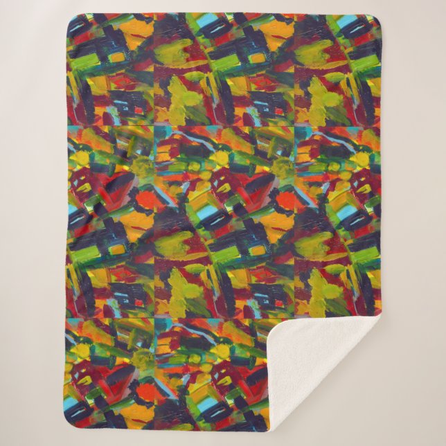 Kandinsky Abstract Modern Art Professional Sherpa Blanket (Front)