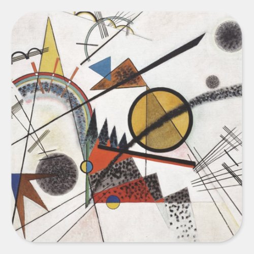 Kandinsky Abstract Painting Artwork Square Sticker