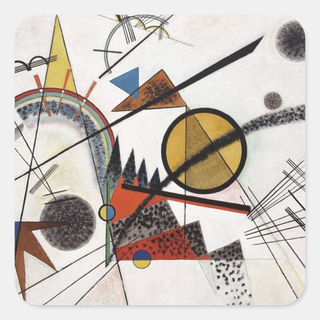 Kandinsky Abstract Painting Artwork Square Sticker (Front)