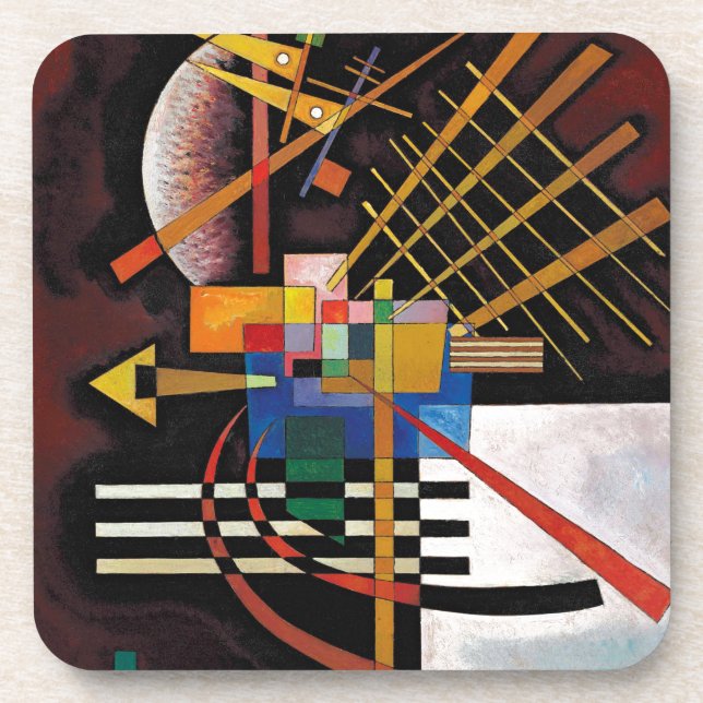Kandinsky Abstract Painting Classical Artwork Beverage Coaster (Front)
