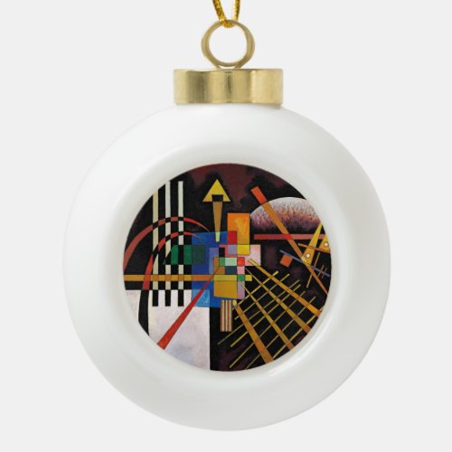 Kandinsky Abstract Painting Classical Artwork Ceramic Ball Christmas Ornament