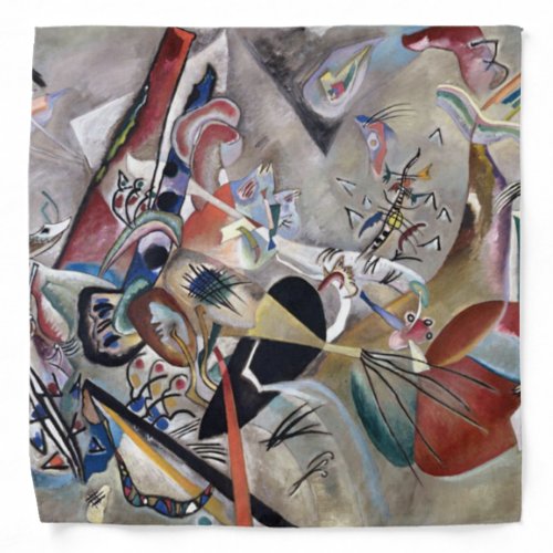 Kandinsky Abstract Painting In Grey Bandana