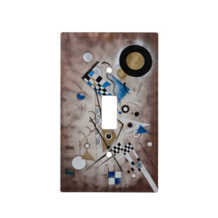 Kandinsky abstract painting mid century modern art light switch cover