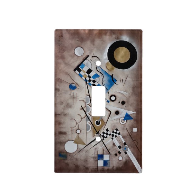 Kandinsky abstract painting mid century modern art light switch cover (Front)