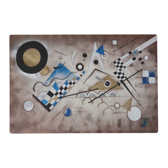Kandinsky abstract painting mid century modern art placemat (Front)