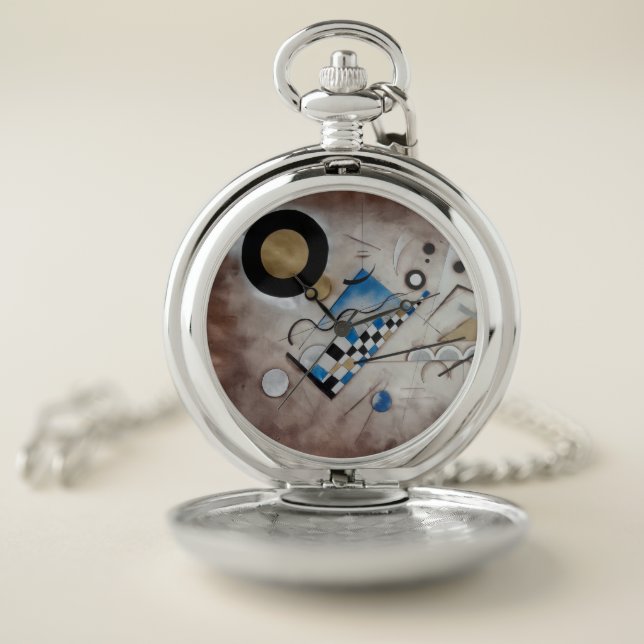 Kandinsky abstract painting mid century modern art pocket watch (Inside)