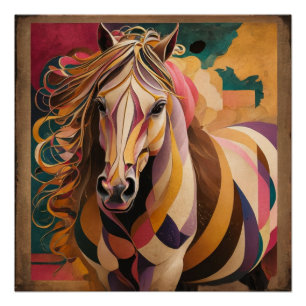 Kandinsky and Malevich's Horse: A Geometric Master Poster
