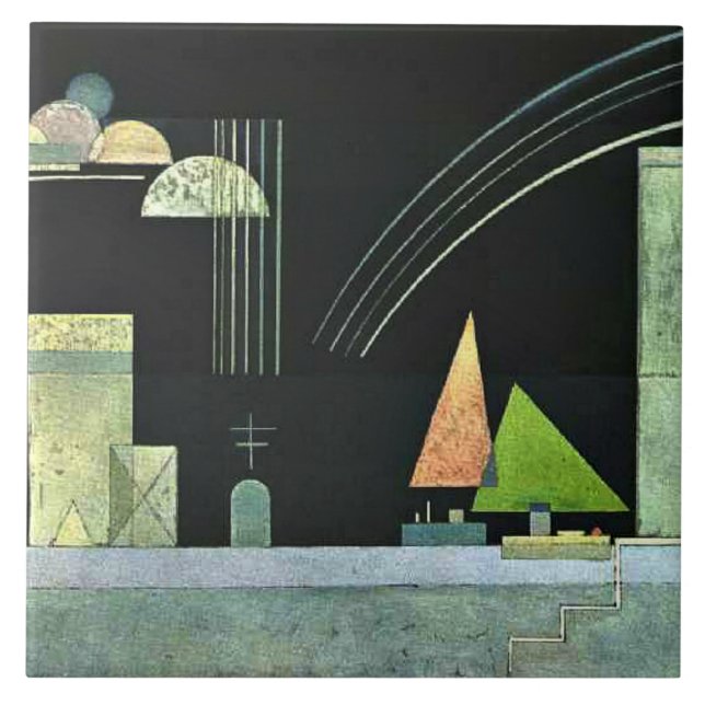 Kandinsky - At Rest, famous abstract artwork Ceramic Tile (Front)