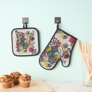 Kandinsky Bauhaus Abstract Geometric Colorful Art Oven Mitt & Pot Holder Set