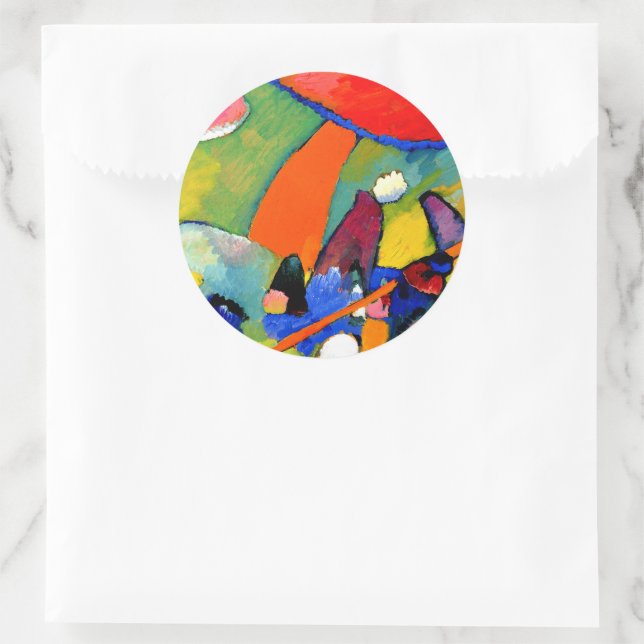 Kandinsky - Beach Scene Classic Round Sticker (Bag)