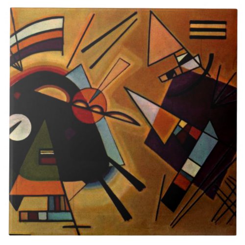 Kandinsky _ Black and Violet Ceramic Tile