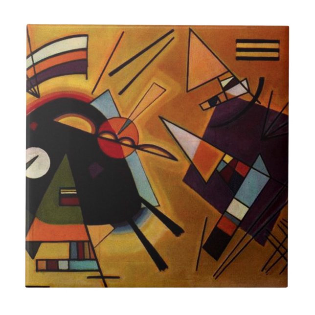 Kandinsky Black and Violet Tile (Front)