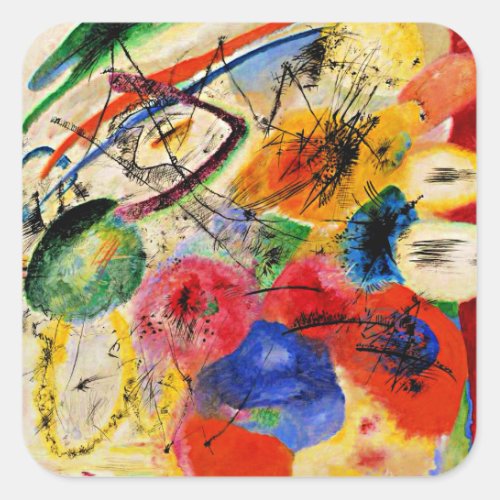 Kandinsky _ Black Lines Square Sticker