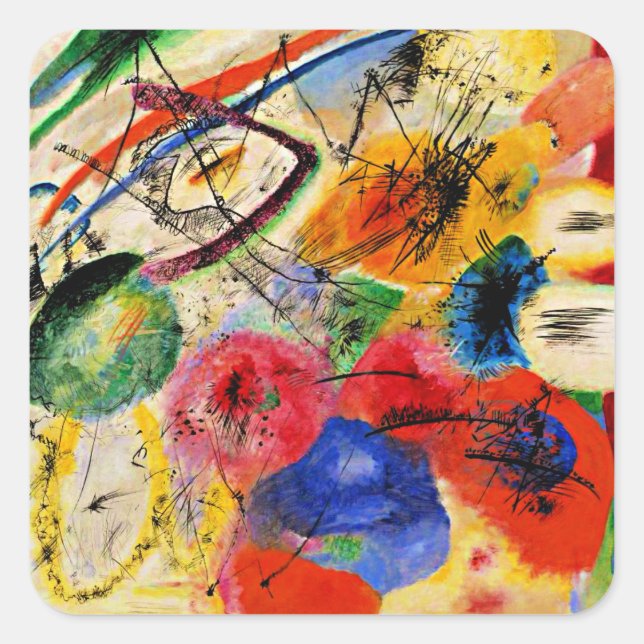 Kandinsky - Black Lines Square Sticker (Front)