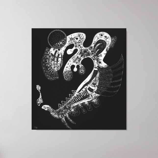 KANDINSKY - BLACK ON WHITE (Blanc sur Noir) - 1937 Canvas Print (Front)
