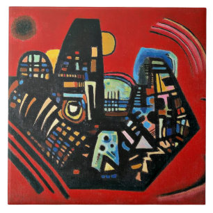 Kandinsky - Black-Red, famous painting Ceramic Tile