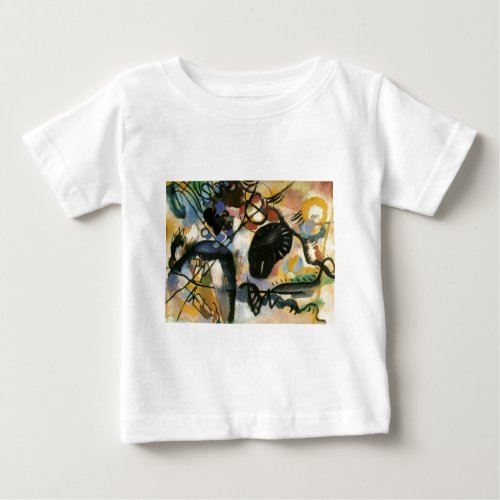 Kandinsky Black Spot Abstract Artwork Baby T_Shirt